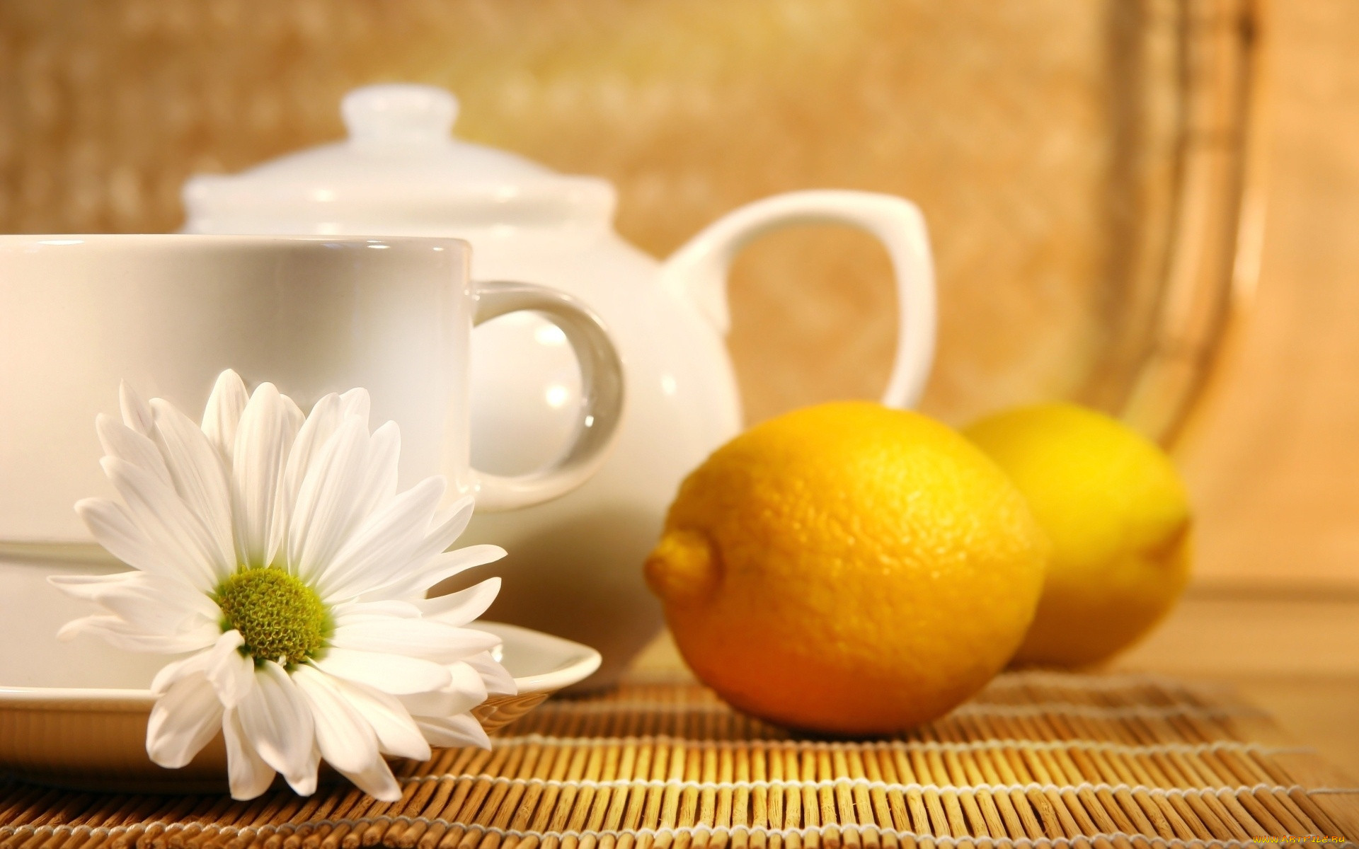 Фото с добрым утром чай с лимоном